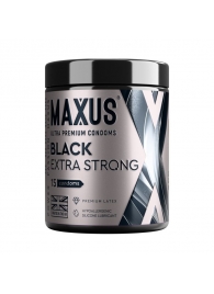 Черные утолщенные презервативы MAXUS Extra Strong с железным кейсом - 15 шт. - Maxus - купить с доставкой в Ярославле