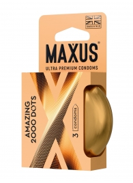 Точечные презервативы MAXUS 2000 Amazing Dots с железным кейсом - 3 шт. - Maxus - купить с доставкой в Ярославле