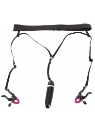 Женские вибростринги с зажимами для половых губ Spreader String with Vibrator - Orion - купить с доставкой в Ярославле