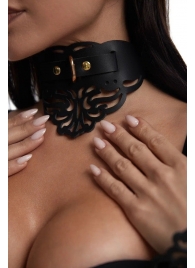 Фигурный чокер с узорами и золотистой фурнитурой - Crazy Handmade - купить с доставкой в Ярославле