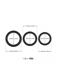 Набор из 3 черных эрекционных колец Stay Hard - Boys of Toys - в Ярославле купить с доставкой