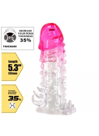 Прозрачно-розовая насадка на пенис Wilford - 13,5 см. - Baile - в Ярославле купить с доставкой
