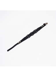 Черный ажурный чокер с золотистой фурнитурой - Crazy Handmade - купить с доставкой в Ярославле