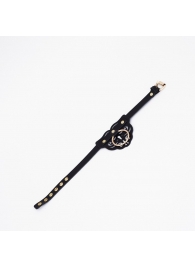 Черный чокер с клепками и золотистой фурнитурой - Crazy Handmade - купить с доставкой в Ярославле