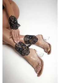 Черный фигурные оковы с золотистой фурнитурой - Crazy Handmade - купить с доставкой в Ярославле