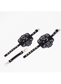 Черный фигурные оковы с золотистой фурнитурой - Crazy Handmade - купить с доставкой в Ярославле