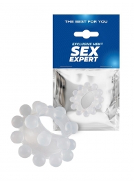 Эластичное эрекционное кольцо с двумя рядами шариков - Sex Expert - в Ярославле купить с доставкой