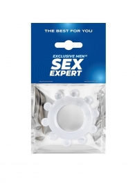 Прозрачное эрекционное кольцо со стимулирующими шариками - Sex Expert - в Ярославле купить с доставкой