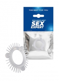 Эластичное эрекционное кольцо с 3 шариками и шипами - Sex Expert - в Ярославле купить с доставкой