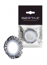 Эластичное эрекционное колечко с черными «ресничками» - Sextaz - в Ярославле купить с доставкой