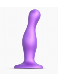 Фиолетовая насадка Strap-On-Me Dildo Plug Curvy size M - Strap-on-me - купить с доставкой в Ярославле