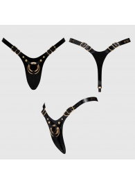 Черный пояс для фиксации насадок Strap-On-Me Leatherette Harness Fabulous - Strap-on-me - купить с доставкой в Ярославле