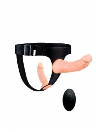 Женский страпон с 2 насадками, вибрацией и пультом ДУ - Erowoman-Eroman - купить с доставкой в Ярославле