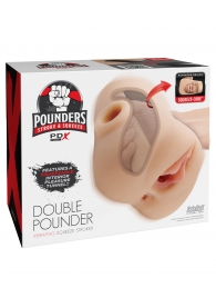 Телесный мастурбатор с вибрацией Double Pounder Vibrating Squeeze Stroker - Pipedream - в Ярославле купить с доставкой
