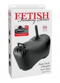 Черное надувное кресло с платформой для фиксации дилдо Body Dock Inflatable Love Seat - Pipedream - купить с доставкой в Ярославле