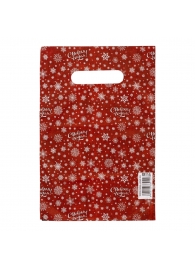 Красный подарочный новогодний пакет с вырубной ручкой (20х30 см) - Сима-Ленд - купить с доставкой в Ярославле