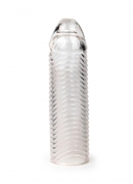 Прозрачная закрытая насадка на пенис с ребрышками - 16 см. - Sex Expert - в Ярославле купить с доставкой