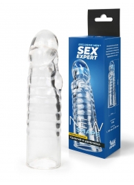 Прозрачная закрытая насадка на член - 15 см. - Sex Expert - в Ярославле купить с доставкой