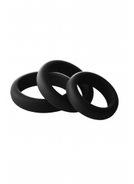 Набор из 3 черных эрекционных колец Smooth Silicone Cockring Pack - Dream Toys - в Ярославле купить с доставкой