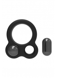 Черное эрекционное кольцо с утяжелителями Cockring Dual Weight - Dream Toys - в Ярославле купить с доставкой