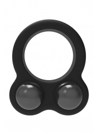 Черное эрекционное кольцо с утяжелителями Cockring Dual Weight - Dream Toys - в Ярославле купить с доставкой