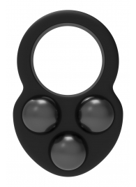 Черное эрекционное кольцо с утяжелителями - Dream Toys - в Ярославле купить с доставкой