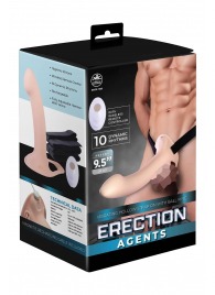 Телесный полый страпон с вибрацией Erection Agents - 24,1 см. - NMC - купить с доставкой в Ярославле