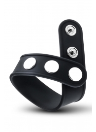 Черное эрекционное кольцо на кнопках - Blush Novelties - в Ярославле купить с доставкой