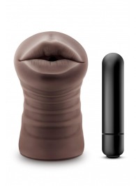 Коричневый мастурбатор-ротик Krystal Vibrating Masturbator - Blush Novelties - в Ярославле купить с доставкой