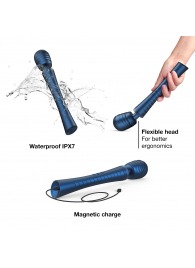 Синий вибромассажёр с насадками Man.wand Edgy - Manwan - в Ярославле купить с доставкой