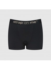 Черные трусики-боксеры для фиксации насадок Strap-on-me Harness Lingerie Allure - size S - Strap-on-me - купить с доставкой в Ярославле