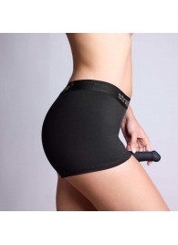 Черные трусики-боксеры для фиксации насадок Strap-on-me Harness Lingerie Allure - size L - Strap-on-me - купить с доставкой в Ярославле