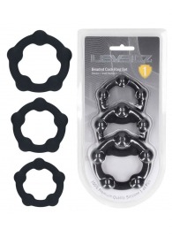 Набор из 3 эрекционных колец Beaded Silicone Cockring Set - Shots Media BV - в Ярославле купить с доставкой