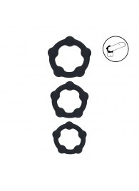 Набор из 3 эрекционных колец Beaded Silicone Cockring Set - Shots Media BV - в Ярославле купить с доставкой