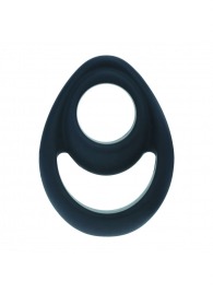 Черное эрекционное кольцо Double Ergo Silicone Cockring - Shots Media BV - в Ярославле купить с доставкой