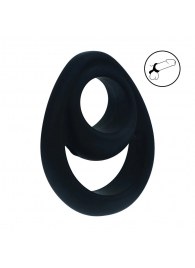 Черное эрекционное кольцо Double Ergo Silicone Cockring - Shots Media BV - в Ярославле купить с доставкой