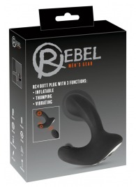 Черная анальная вибропробка с функцией расширения RC Butt Plug with 3 functions - Orion - в Ярославле купить с доставкой