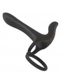 Черная насадка на член с вибрацией Couple’s Vibrator - Orion - в Ярославле купить с доставкой