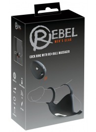 Черная вибронасадка для эрекции и стимуляции мошонки Cock ring with RC ball massager - Orion - в Ярославле купить с доставкой