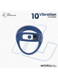 Синее интерактивное эрекционное виброкольцо Rank - Intoyou - в Ярославле купить с доставкой