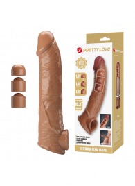Карамельный фаллоудлинитель с подхватом мошонки Silas - 26 см. - Baile - в Ярославле купить с доставкой