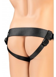 Телесный фаллопротез на черных ремнях Conall - 15 см. - ToyFa - купить с доставкой в Ярославле