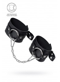 Черные оковы из толстой кожи с люверсами - Pecado - купить с доставкой в Ярославле