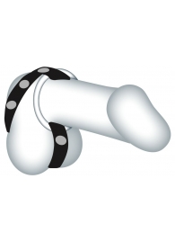 Подхват для мошонки с 3 съемными эрекционными кольцами Leder-Riemen - Orion - в Ярославле купить с доставкой