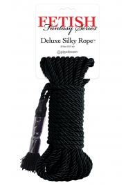 Черная веревка для фиксации Deluxe Silky Rope - 9,75 м. - Pipedream - купить с доставкой в Ярославле