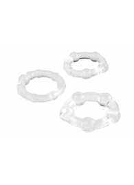 Набор из 3 прозрачных эрекционных колец с разным рельефом - A-toys - в Ярославле купить с доставкой