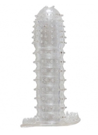 Гелевая прозрачная насадка c шипами - 12 см. - Toyfa Basic - в Ярославле купить с доставкой