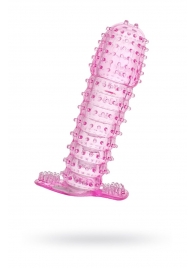 Гелевая розовая насадка с шипами - 12 см. - Toyfa Basic - в Ярославле купить с доставкой