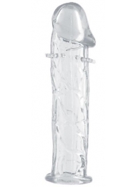 Гладкая прозрачная насадка с усиками под головкой - 12,5 см. - Toyfa Basic - в Ярославле купить с доставкой