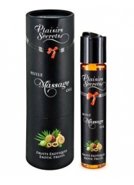 Массажное масло с ароматом экзотических фруктов Huile de Massage Gourmande Fruits Exotiques - 59 мл. - Plaisir Secret - купить с доставкой в Ярославле